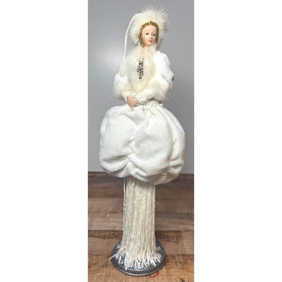 Victorian Tassel Doll Winter Girl 11" Vintage Decor - Picture 1 of 9